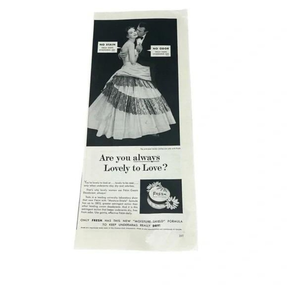 1954 Fresh Cream Deodorant Are You Always Original Vintage Print Ad